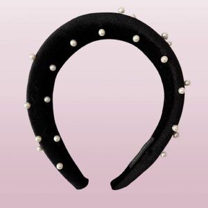 Handmade Black Pearl Studded Headband